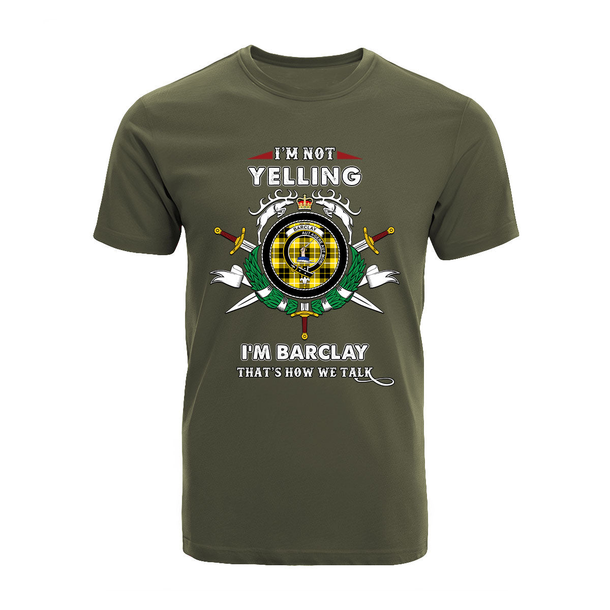 Barclay Tartan Crest T-shirt - I'm not yelling style