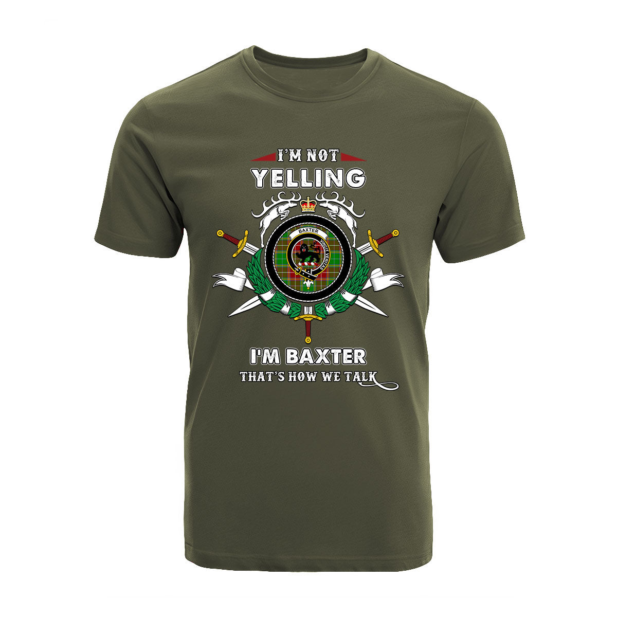 Baxter Tartan Crest T-shirt - I'm not yelling style