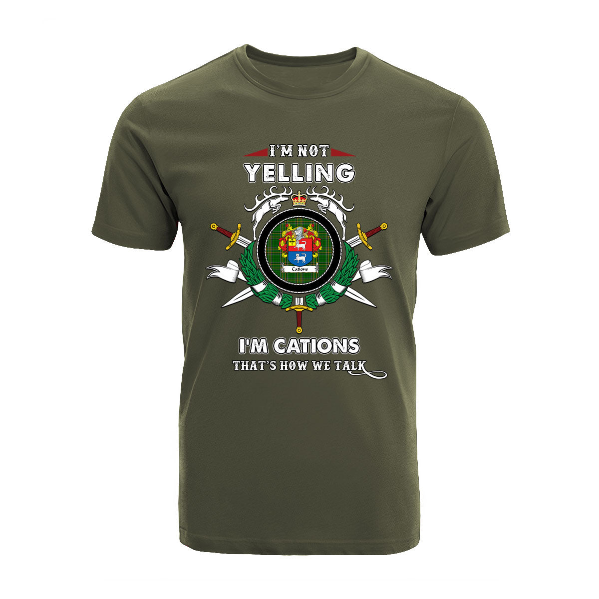 Cations Tartan Crest T-shirt - I'm not yelling style