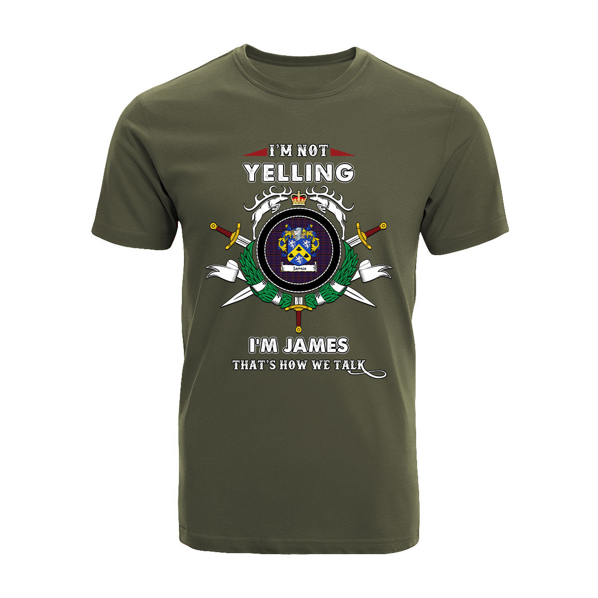 James Tartan Crest T-shirt - I'm not yelling style