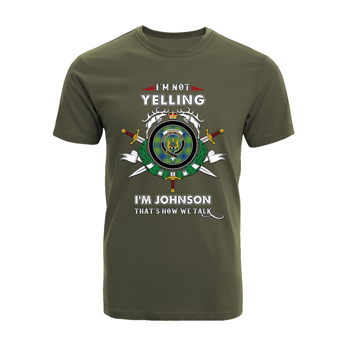 Johnson Tartan Crest T-shirt - I'm not yelling style