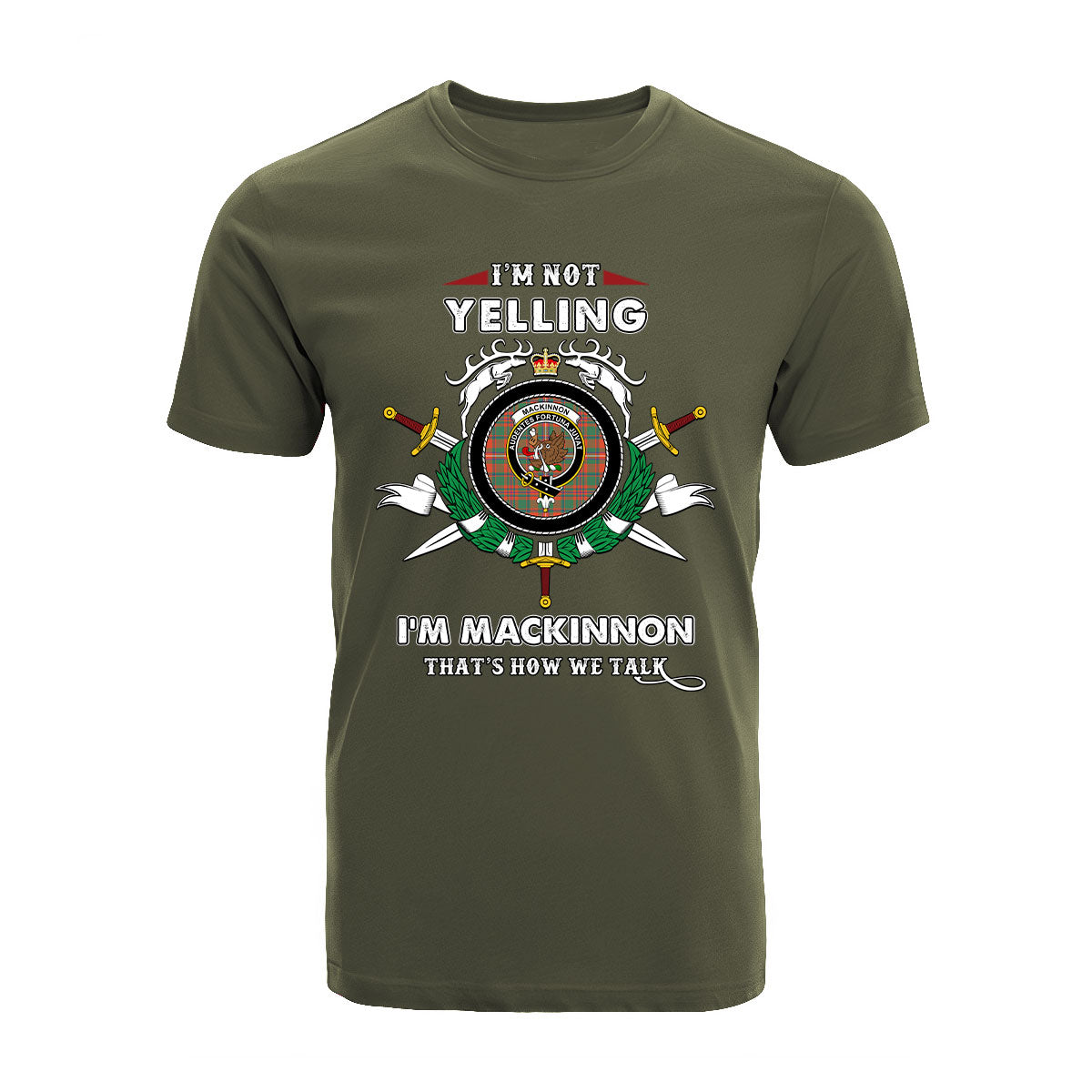 MacKinnon Tartan Crest T-shirt - I'm not yelling style