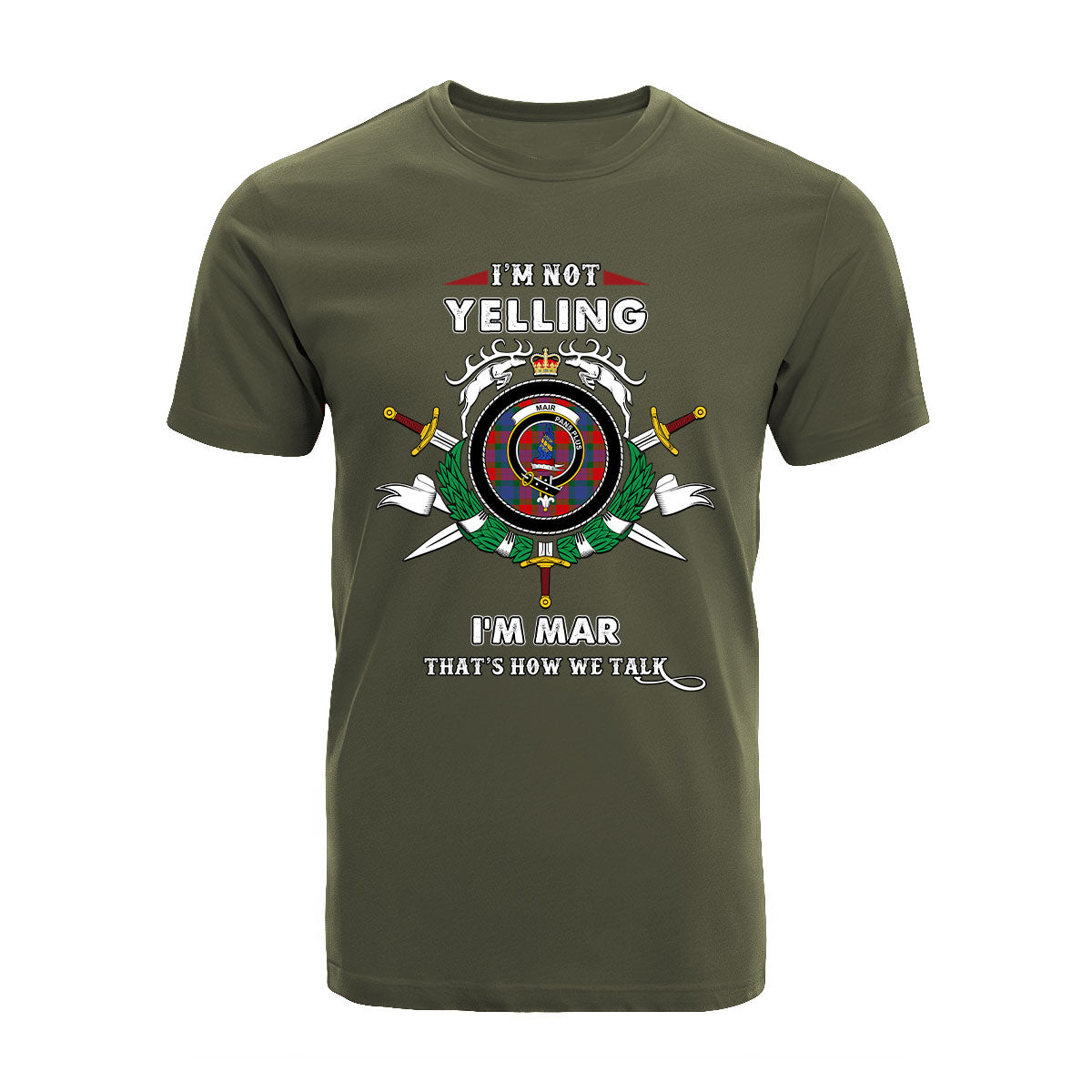 Mar Tartan Crest T-shirt - I'm not yelling style