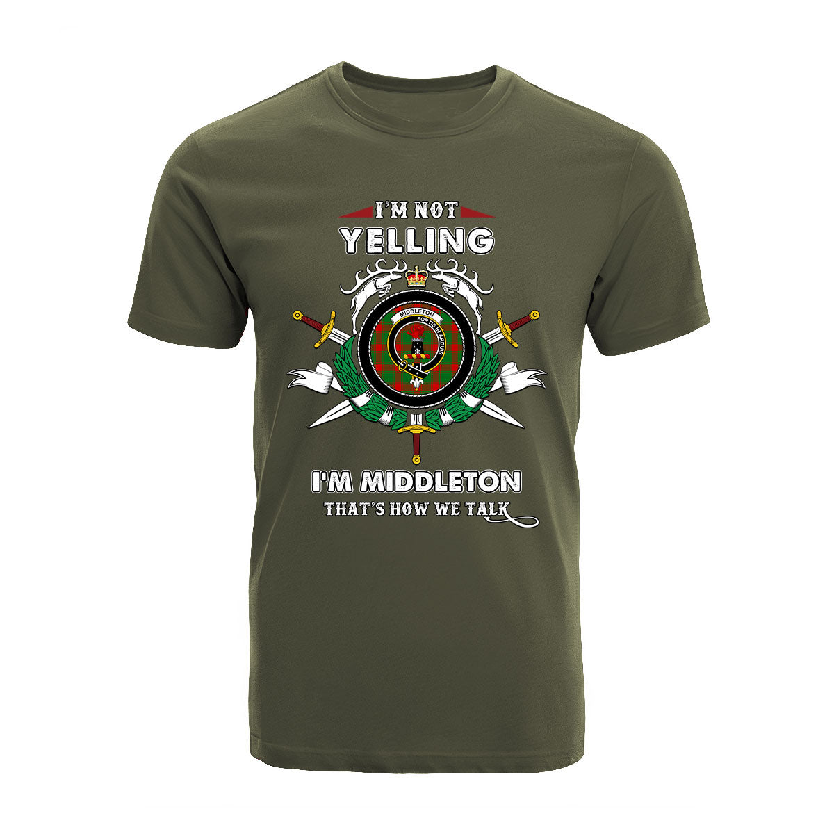 Middleton Tartan Crest T-shirt - I'm not yelling style