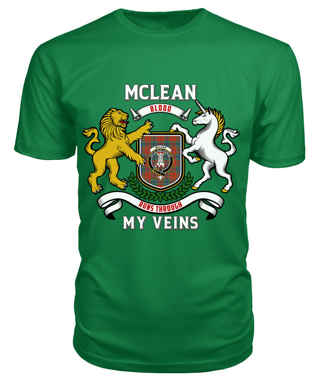 McLean of Duart Ancient Tartan Crest 2D T-shirt - Blood Runs Through My Veins Style