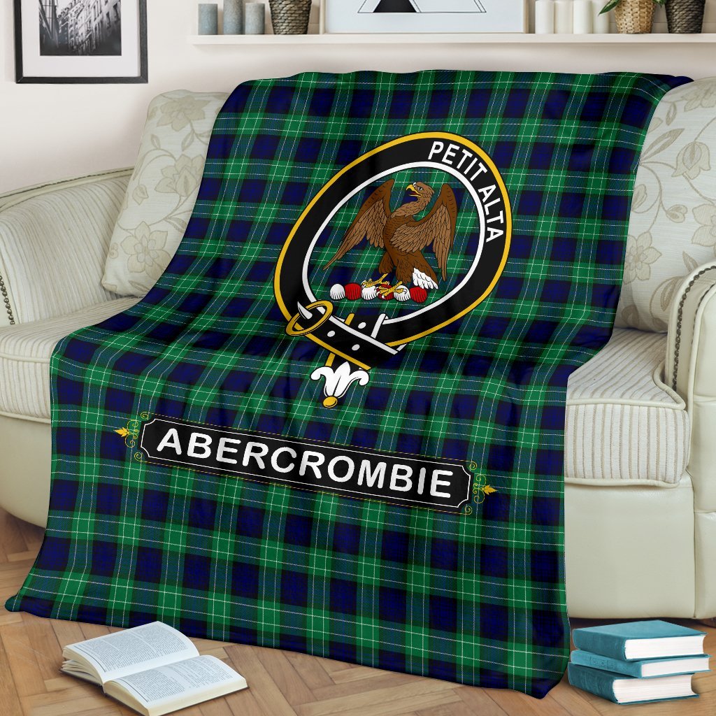 Abercrombie family Tartan Crest Blanket - 3 Sizes
