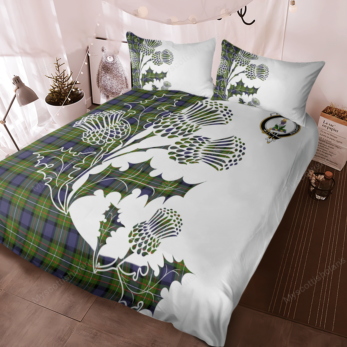 Ferguson Tartan Crest Bedding Set - Thistle Style