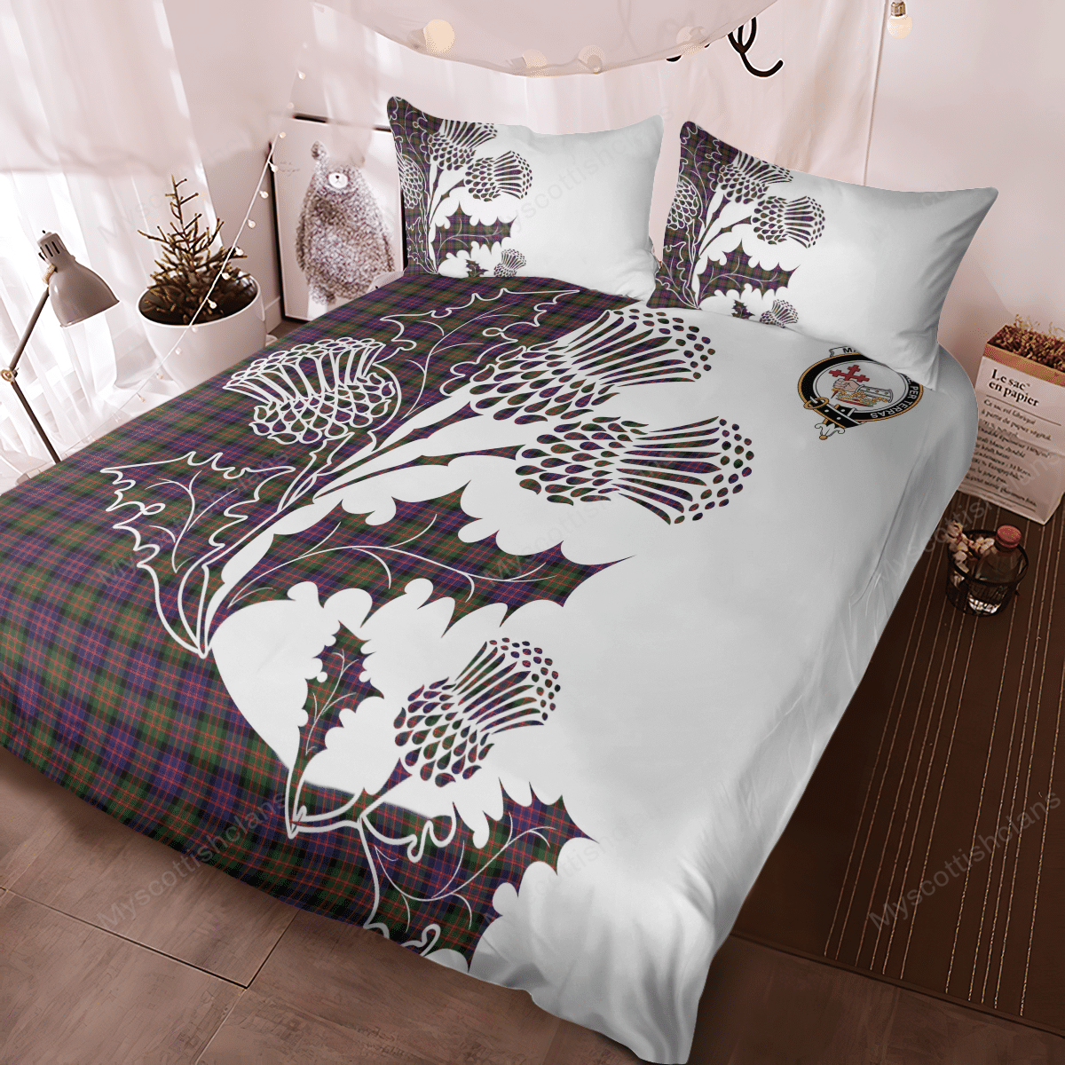 MacDonald (Clan Donald) Tartan Crest Bedding Set - Thistle Style