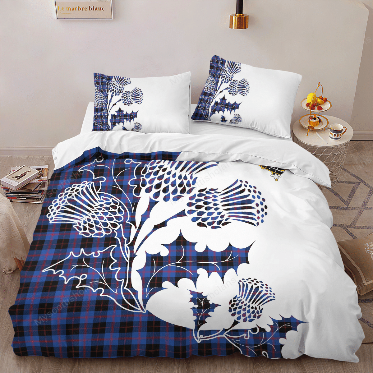 Maule Tartan Crest Bedding Set - Thistle Style