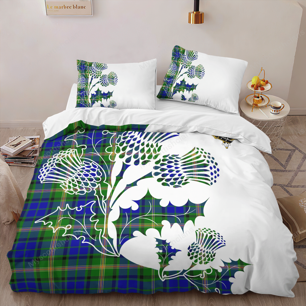 Maitland Tartan Crest Bedding Set - Thistle Style