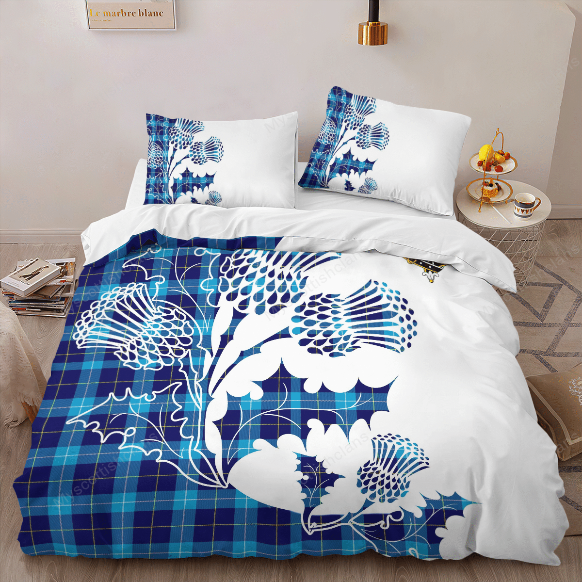 McKerrell Tartan Crest Bedding Set - Thistle Style