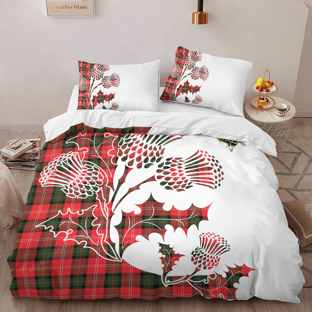 Nesbitt Tartan Crest Bedding Set - Thistle Style