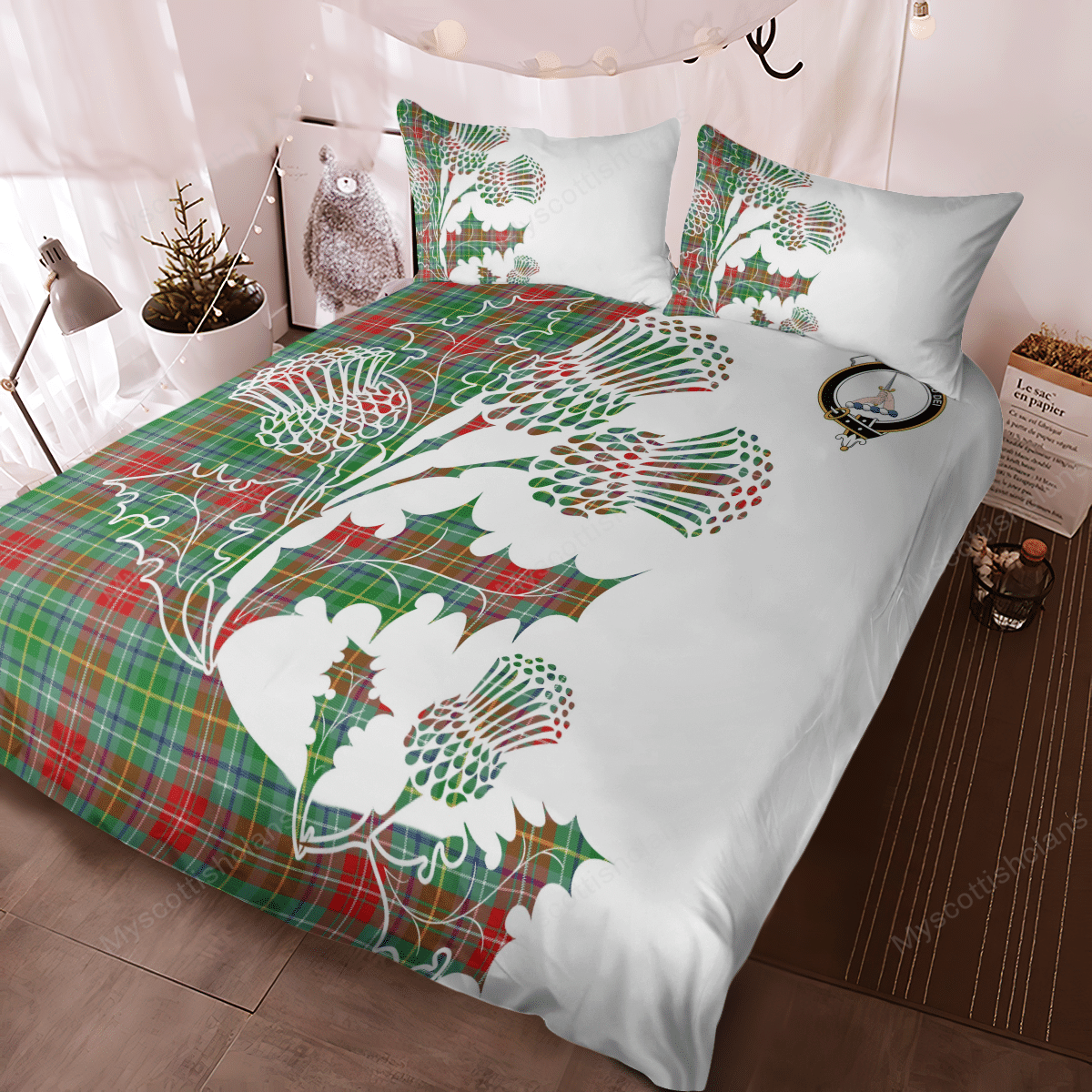 Muirhead Tartan Crest Bedding Set - Thistle Style