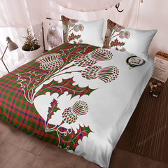 Skene Tartan Crest Bedding Set - Thistle Style