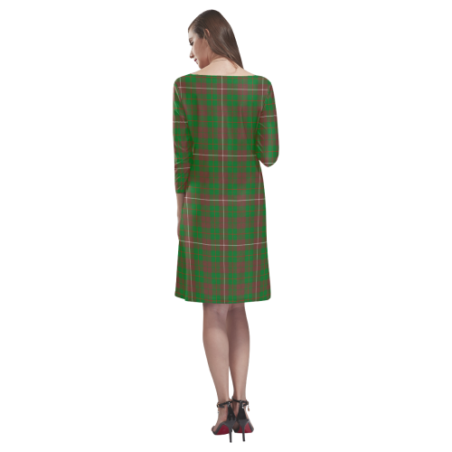 MacKinnon Hunting Modern Tartan Dress - Round Neck Dress Clan Badge