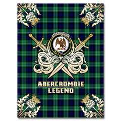 Abercrombie Tartan Gold Courage Symbol Blanket