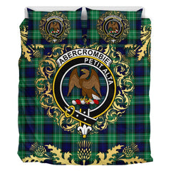 Abercrombie Modern Tartan Crest Bedding Set - Golden Thistle Style