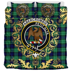 Abercrombie Modern Tartan Crest Bedding Set - Golden Thistle Style