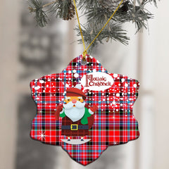 Aberdeen District Tartan Christmas Ceramic Ornament - Santa Style