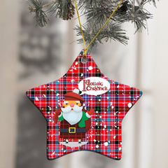 Aberdeen District Tartan Christmas Ceramic Ornament - Santa Style