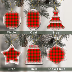 Adair Tartan Christmas Ceramic Ornament - Snow Style