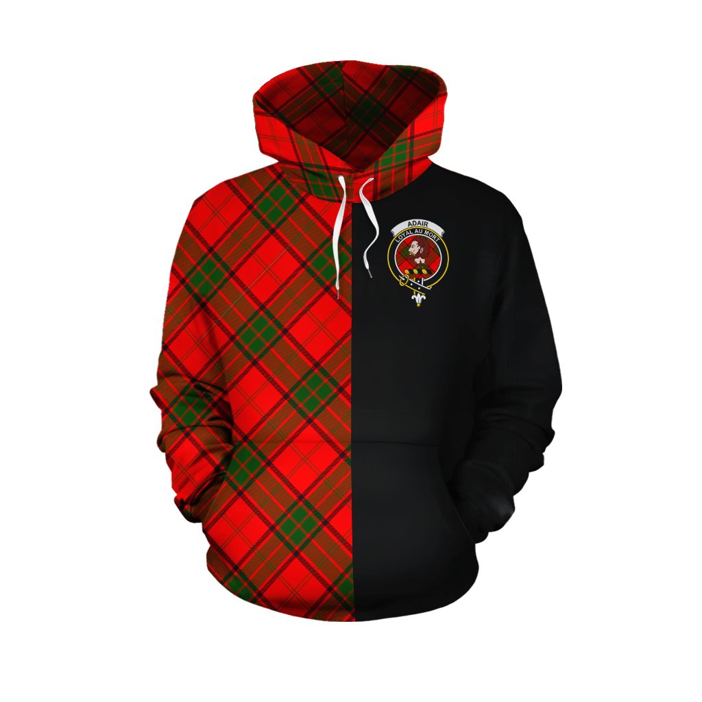 Adair Tartan Hoodie Half of Me - Cross Style