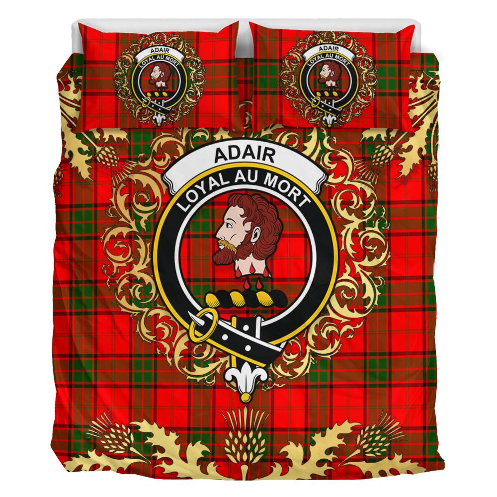 Adair Tartan Crest Bedding Set - Golden Thistle Style