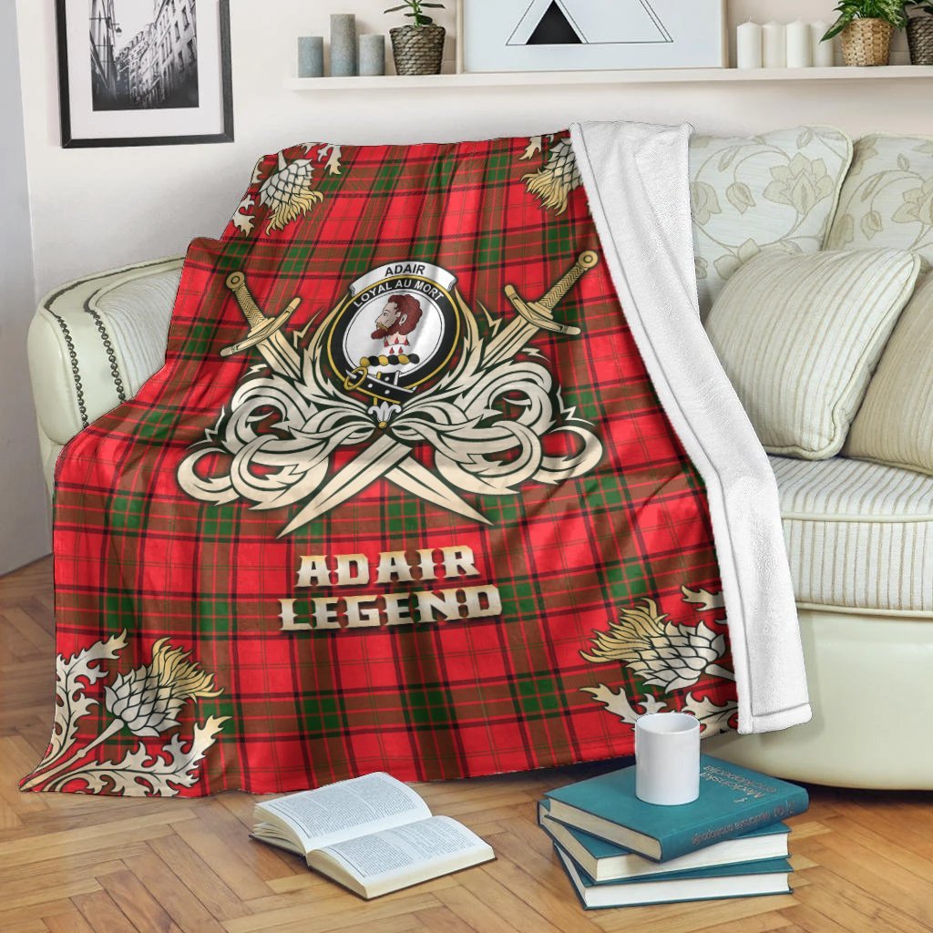 Adair Tartan Gold Courage Symbol Blanket