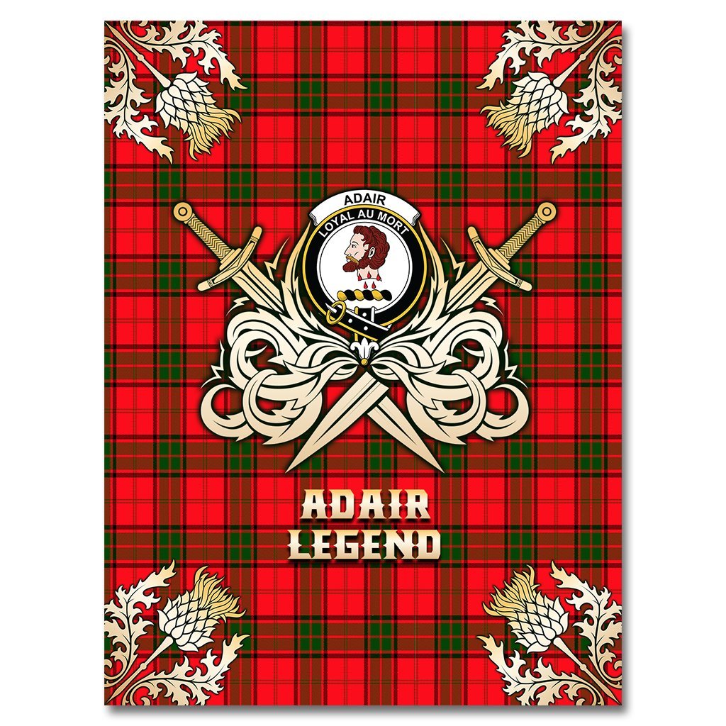 Adair Tartan Gold Courage Symbol Blanket