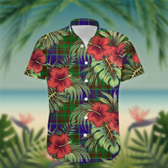 Adam Tartan Hawaiian Shirt Hibiscus, Coconut, Parrot, Pineapple - Tropical Garden Shirt