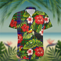 Adam Tartan Hawaiian Shirt Hibiscus, Coconut, Parrot, Pineapple - Tropical Garden Shirt