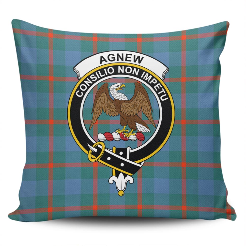 Scottish Agnew Ancient Tartan Crest Pillow Cover - Tartan Cushion Cover