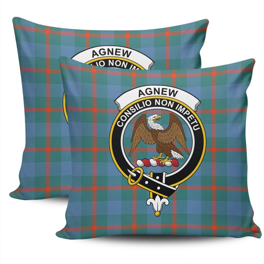 Scottish Agnew Ancient Tartan Crest Pillow Cover - Tartan Cushion Cover 2