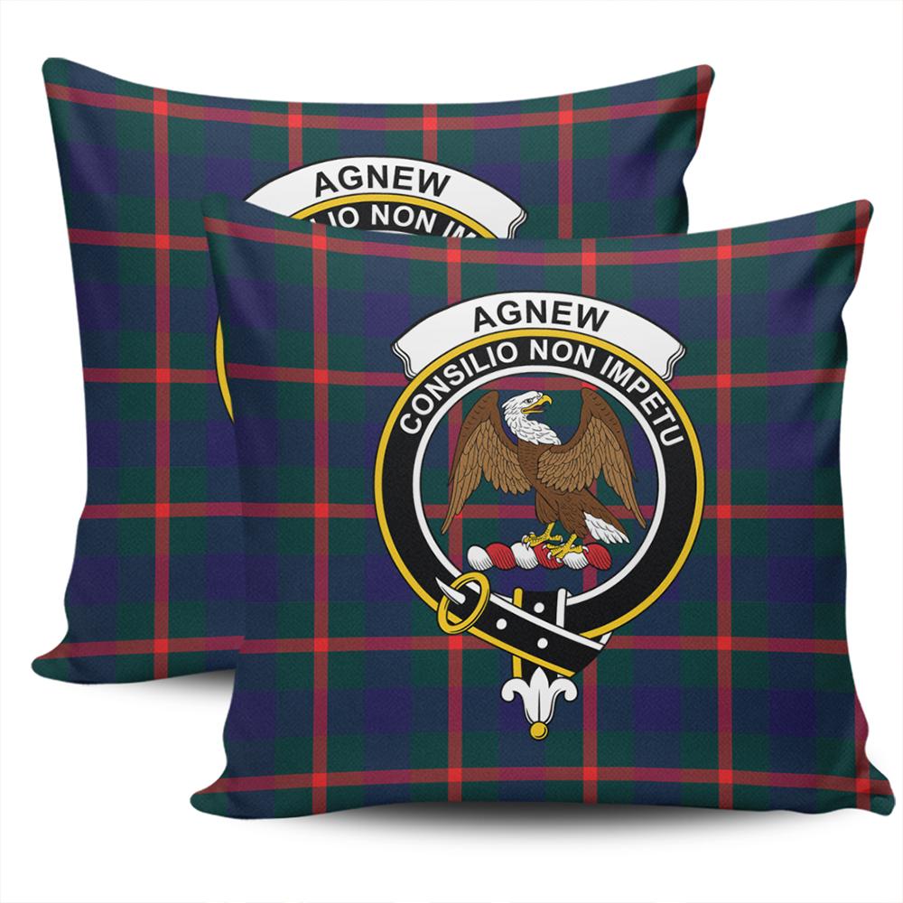 Scottish Agnew Modern Tartan Crest Pillow Cover - Tartan Cushion Cover 2