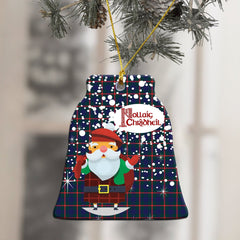 Agnew Modern Tartan Christmas Ceramic Ornament - Santa Style