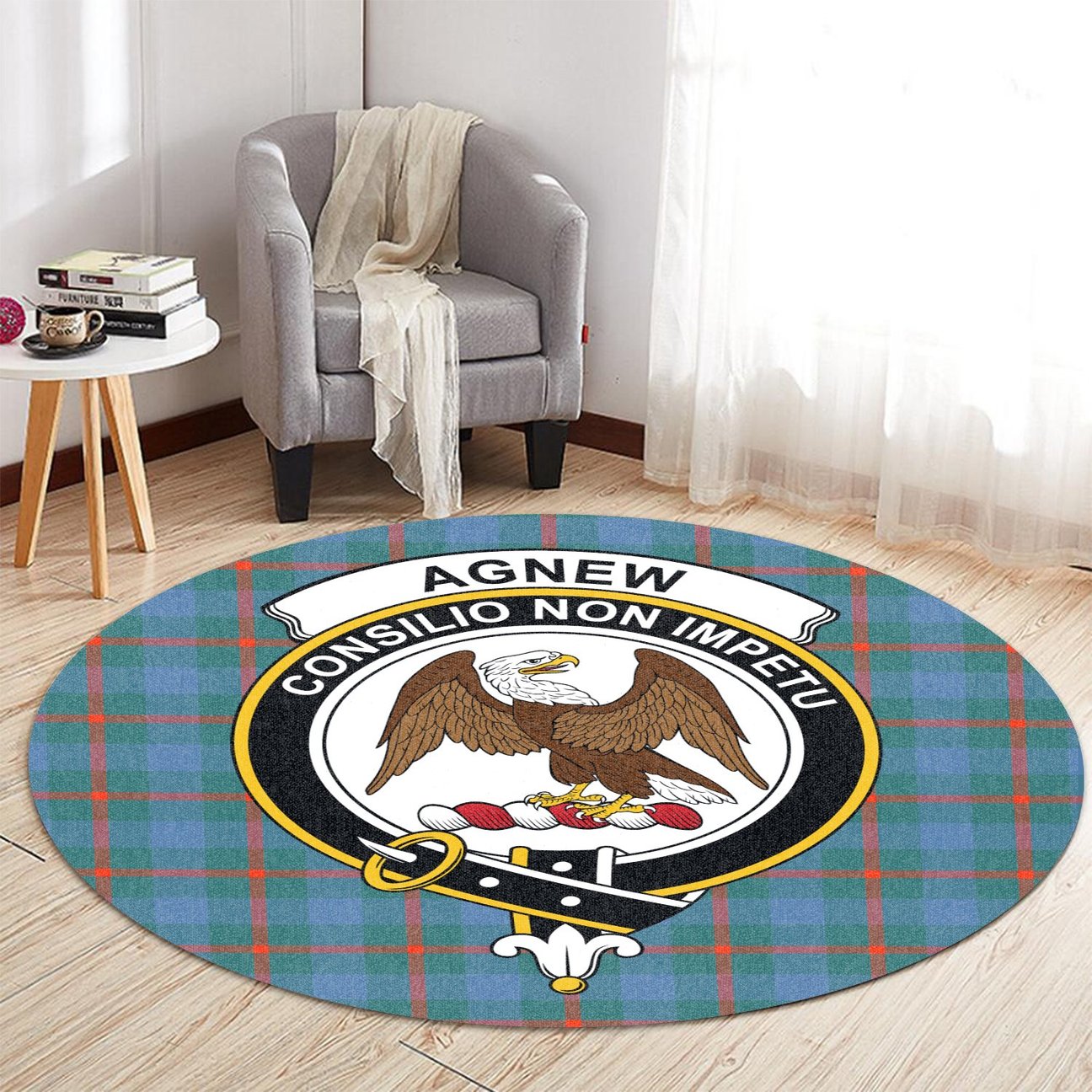 Agnew Ancient Tartan Crest Round Rug