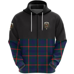 Agnew Modern Clan Half Of Tartan Zipper Hoodie