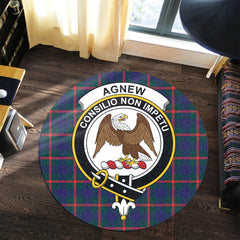 Agnew Modern Tartan Crest Round Rug