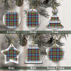 Aikenhead Tartan Christmas Ceramic Ornament - Snow Style