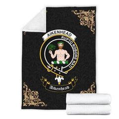 Aikenhead Crest Tartan Premium Blanket Black