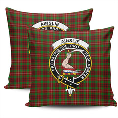 Scottish Ainslie Tartan Crest Pillow Cover - Tartan Cushion Cover 2