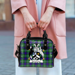 Alexander Tartan Crest Shoulder Handbags