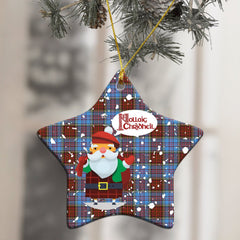 Anderson Modern Tartan Christmas Ceramic Ornament - Santa Style