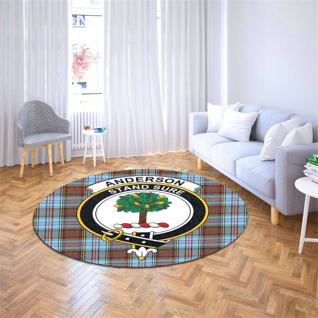 Anderson Ancient Tartan Crest Round Rug