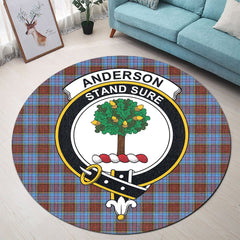 Anderson Modern Tartan Crest Round Rug