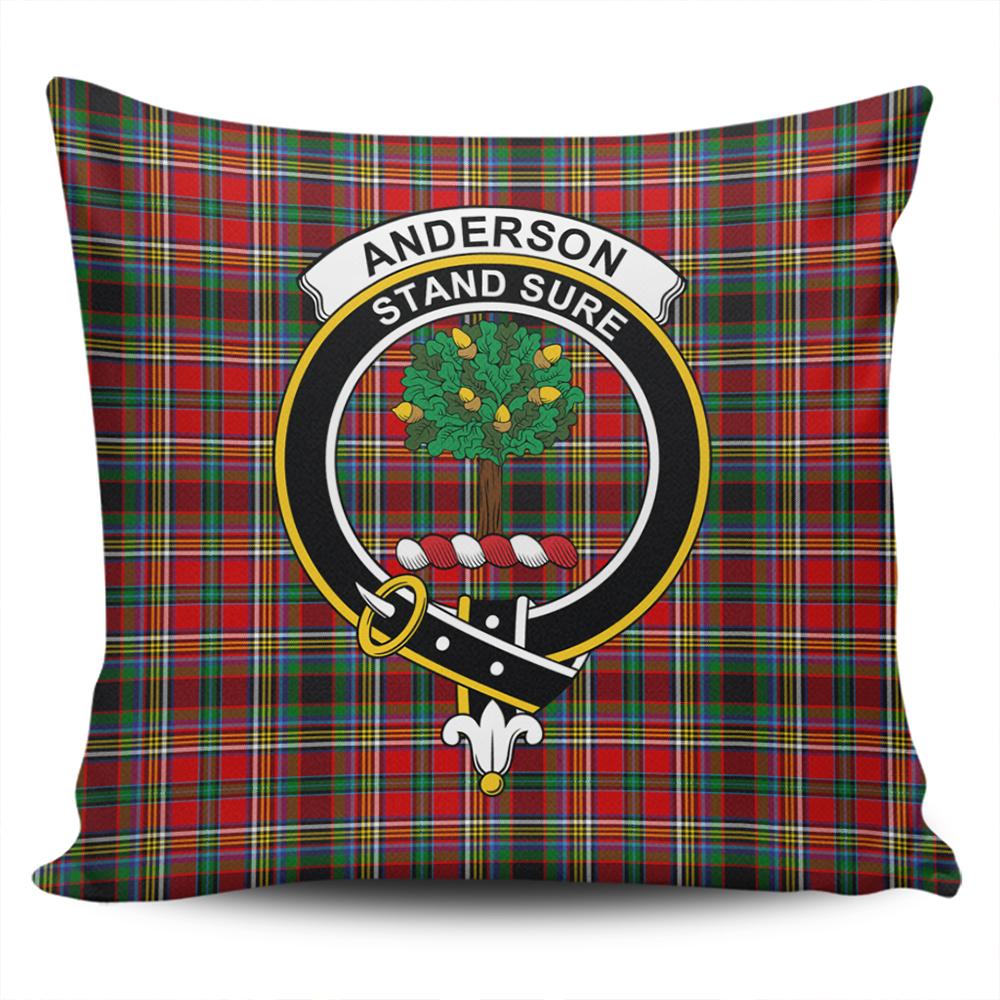 Scottish Anderson of Arbrake Tartan Crest Pillow Cover - Tartan Cushion Cover 1