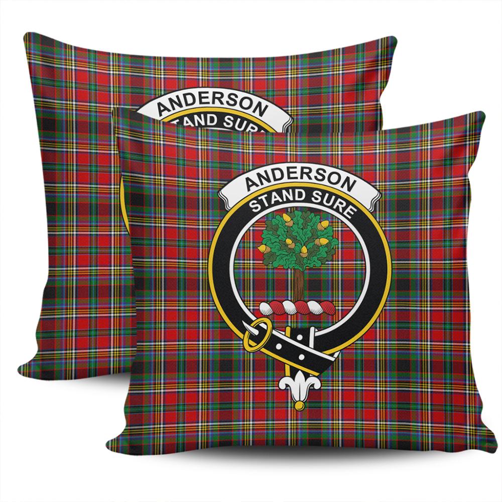 Scottish Anderson of Arbrake Tartan Crest Pillow Cover - Tartan Cushion Cover 2