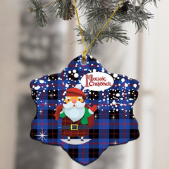 Angus Modern Tartan Christmas Ceramic Ornament - Santa Style