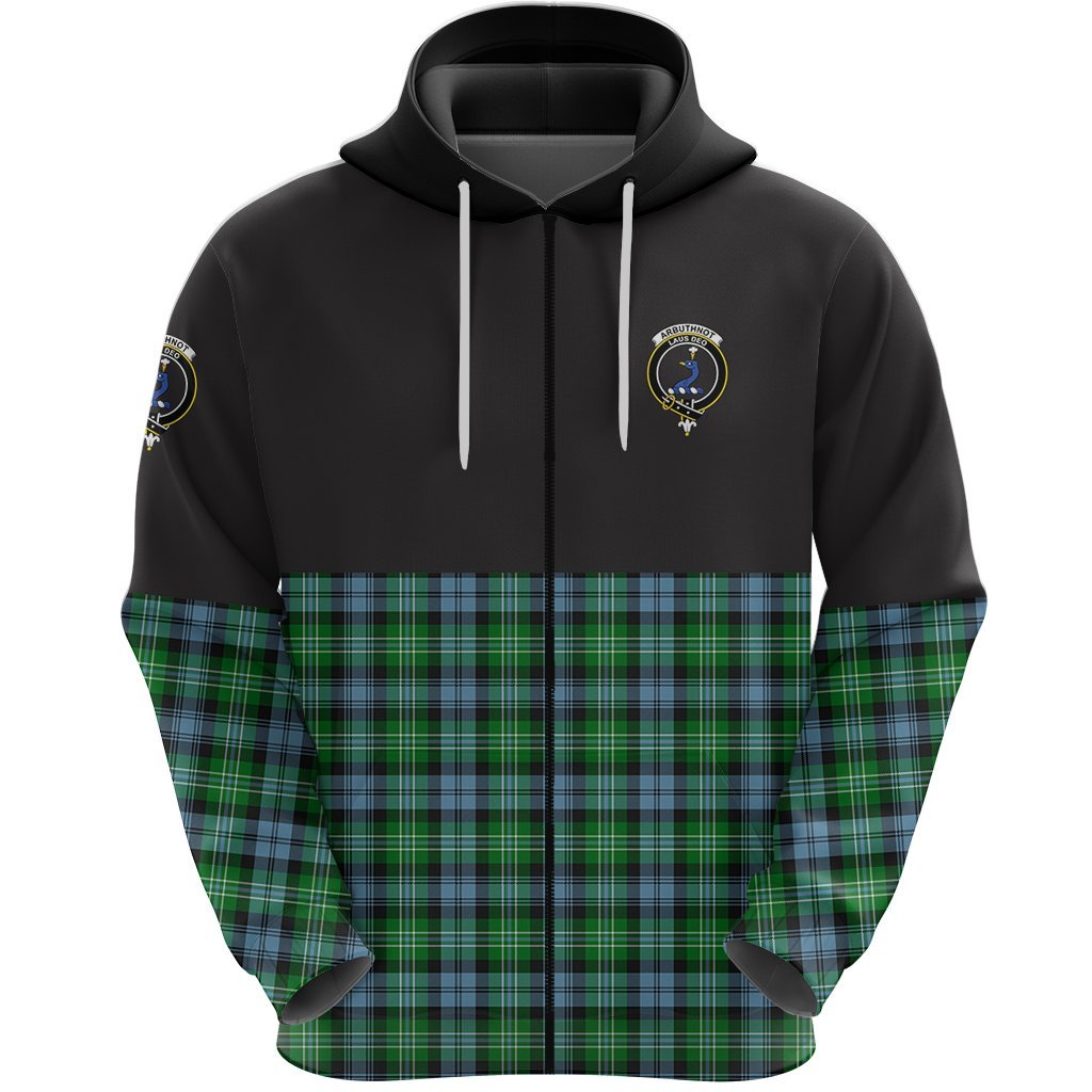 Arbuthnot Ancient Clan Half Of Tartan Zipper Hoodie