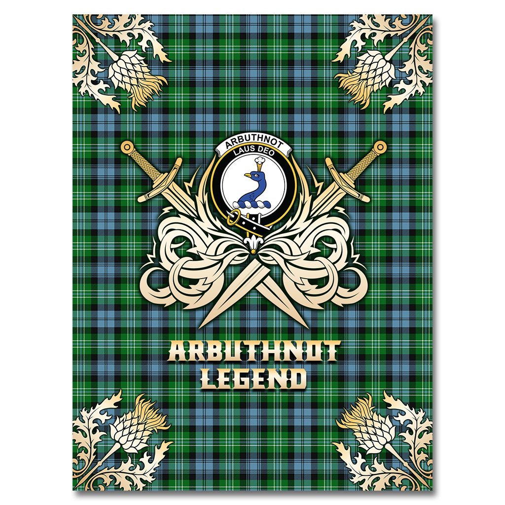 Arbuthnot Ancient Tartan Gold Courage Symbol Blanket